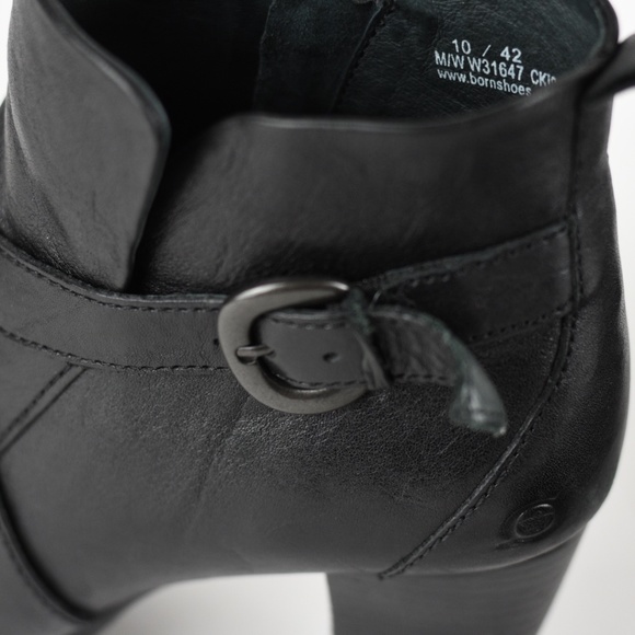 Born Black Leather booties with 3 inch heel - Picture 5 of 11